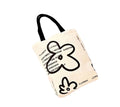 Cartoon Canvas Tote Bags for Tote Bag Printed logo Zipper High Reusable Cotton Black and White Canvas Tote Vest Bag