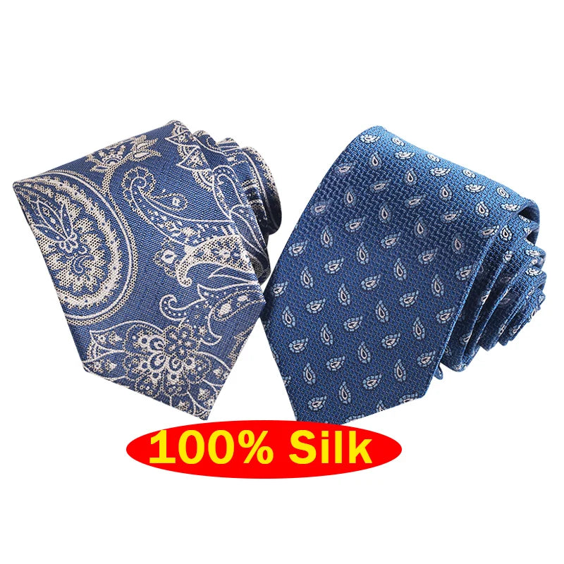 China Factory Wholesale New Design Blue Tie Cost-effective OEM Service Luxury 100% Silk Ties for Business Men