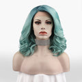 Celebrity 16inch Short bob Cut Ombre Blue Hair Matte Heat Resistant Fiber Synthetic Wigs Vendor