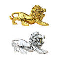 The Lion of the King Gold and Silver Resin Craft Animal Sculpture for Home Office and Vehicle Interior Car Dashboard Decoration