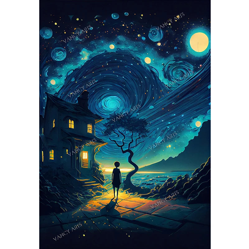 Diamond Painting Kits Starry Sky Adults DIY 5D Round Full Drill Landscape Diamond Art