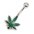 Gaby Green Children's Belly Button Piercing Jewelry 316L Surgical Steel Maple Leaf Design ASTM Certified Stainless Steel