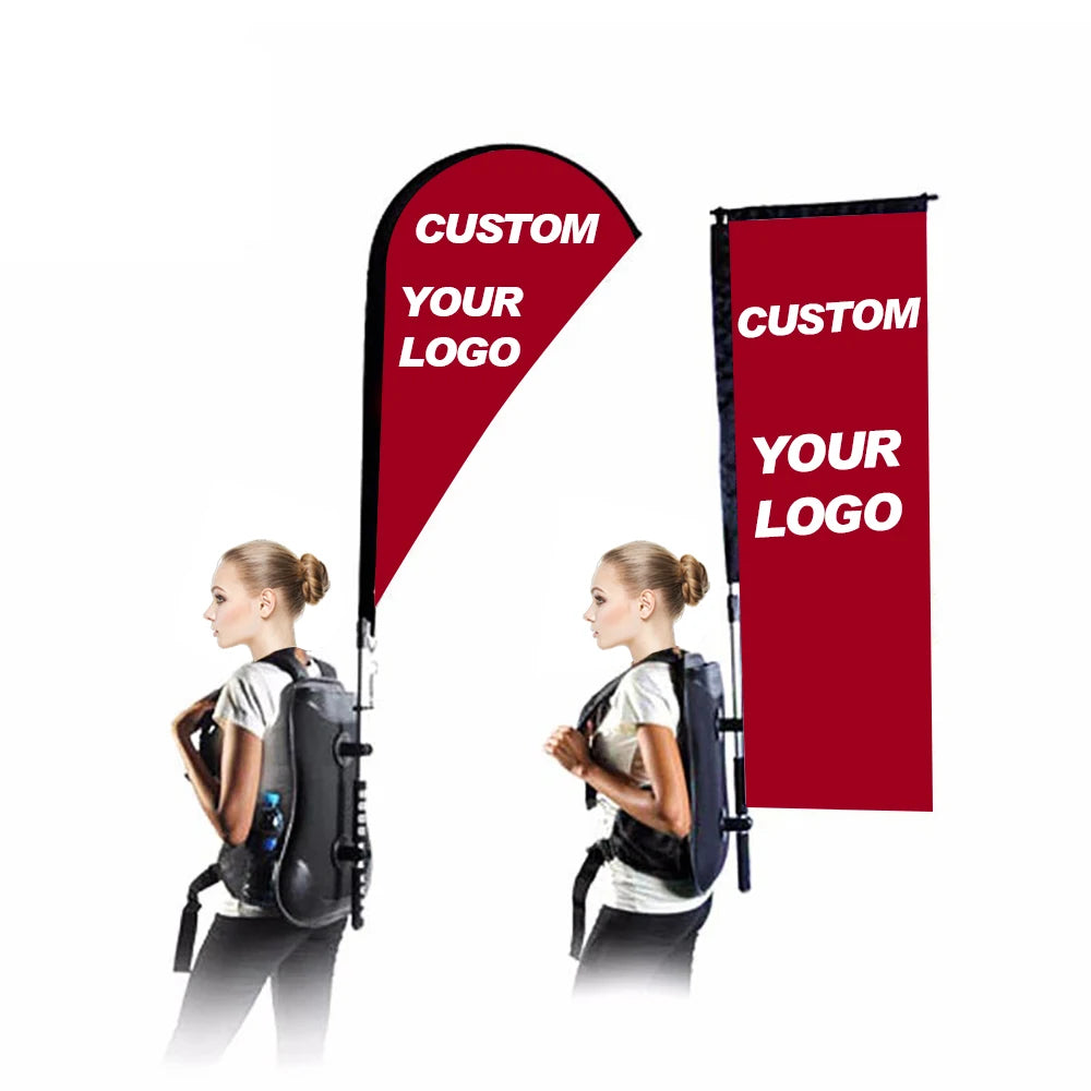 Customized Promotional Product Advertising High-quality Display Customized logo Backpack Flag Banner