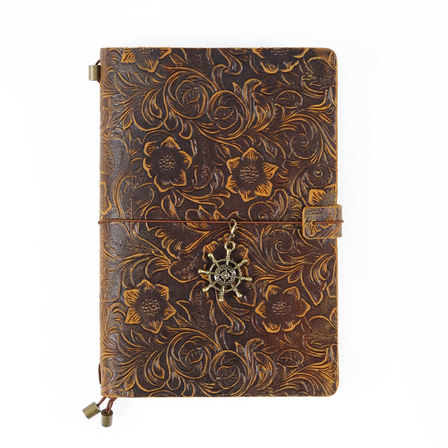 AIGUONIU Original Retro Carved Cowhide A5 Magnetic Travel Notebook Manual Stationery Hand Ledger Creative Diary Wholesale