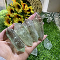 Green Quartz Crystal Point Tower DT Prasiolite Green Amethyst for Healing