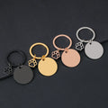 Stainless Steel Round Heart Shaped Keychain Fashionable Alloy Key with Laser Color Printing and Holiday Gift Lettering