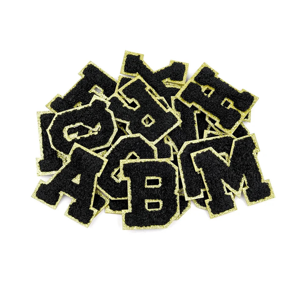 DIY Iron on Embroidered Glitter Adhesive Embroidery Patches Hair Clips Selfadhesive Patches 3D Chenille Patch