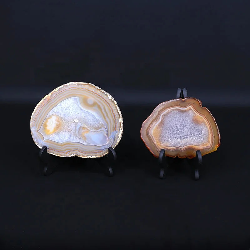 Wholesale Natural Quartz Stone Irregular Sliced Quartz Cup Crystal Agate Slice Holder Agate Coaster Slices Healing Stones