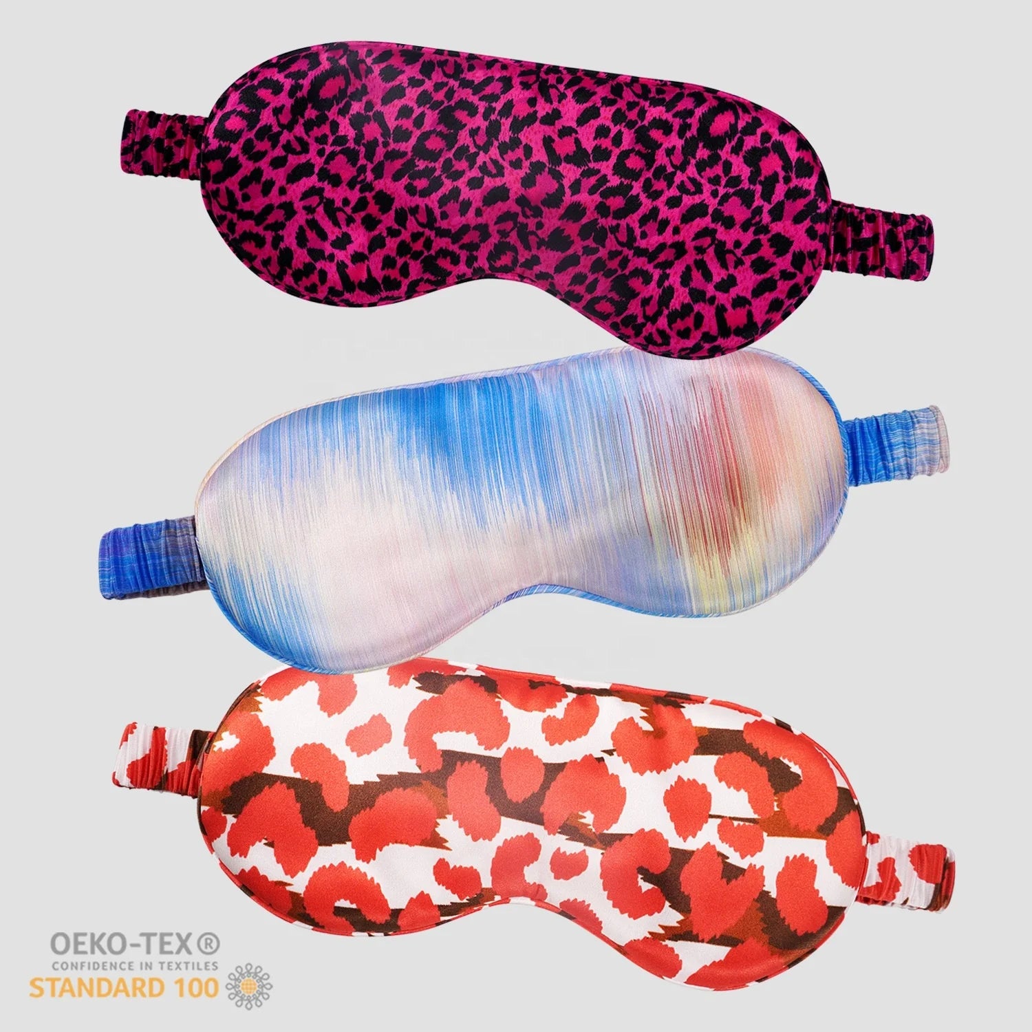 Printing Silk Eye Mask Sleep 20*9.5cm Custom Silk Eye Masks Fashionable Mulberry Silk Eyemask Set