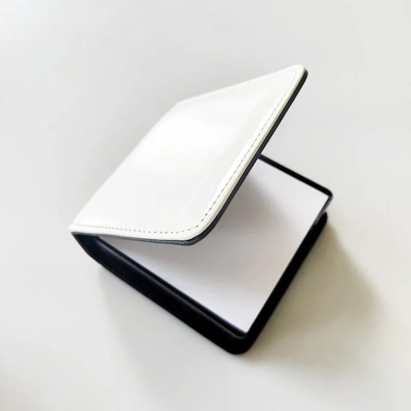 Qualisub Personalized PU Note Pad Sublimation Sticky Note Pad Blank Custom Sticky Notes Holder PU Leather Notepad