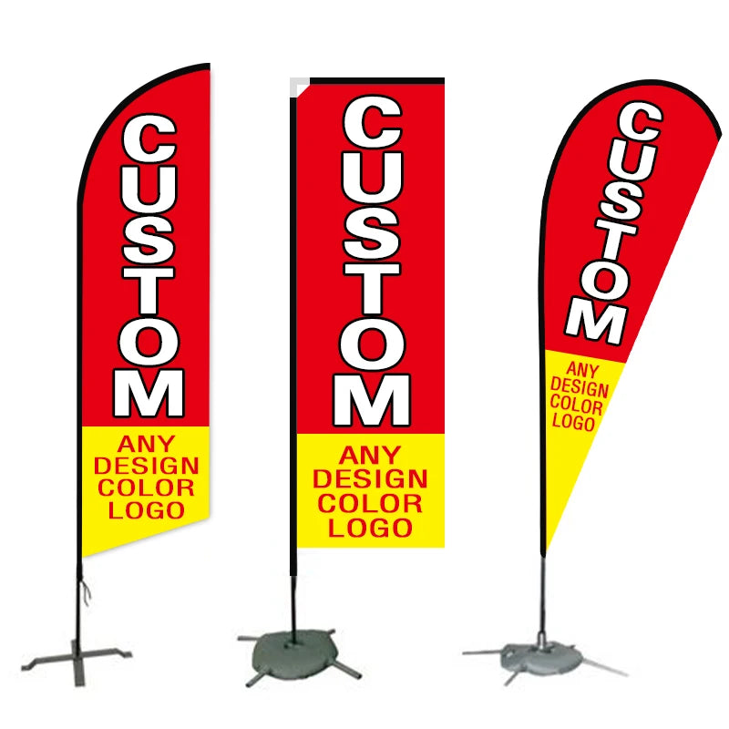 Custom 2m 3m 5m Aluminum Alloy Feather Flag Banner Display Accessories Advertising Cross Base Promotional Flags Kit Stand Flying