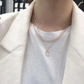 Stainless Steel HipHop Fashion Jewelry Big Chain With Pendant Layered Necklace