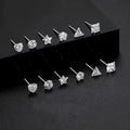 DAIHE 925 Sterling Silver Fashion Handmade Heart Star Diamond Stud Earrings for Women and Men