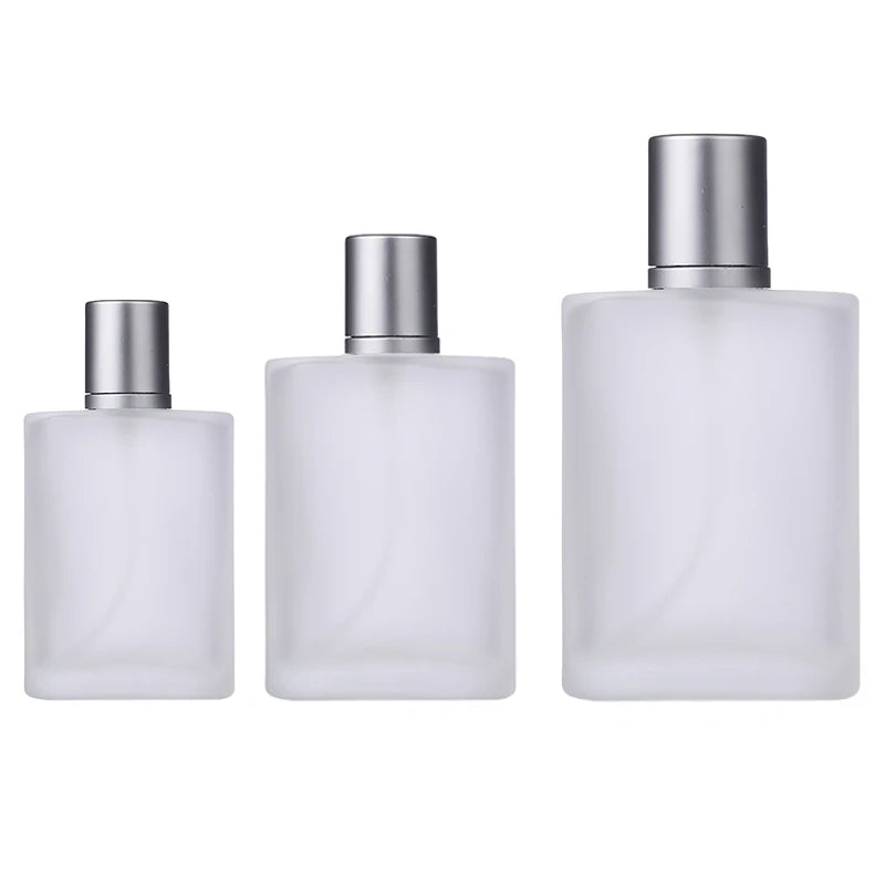 30ML 50ML 100ML Frosted Glass Bottle Fancy Empty Refillable Perfume Bottles with Aluminum Spray Cap