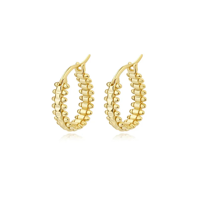 Wholesale Fashion Custom S925 Sterling Silver Earrings 14K Gold Plated Hoop Cheap Jewelry Set OEM/ODM for Women Mother's Day
