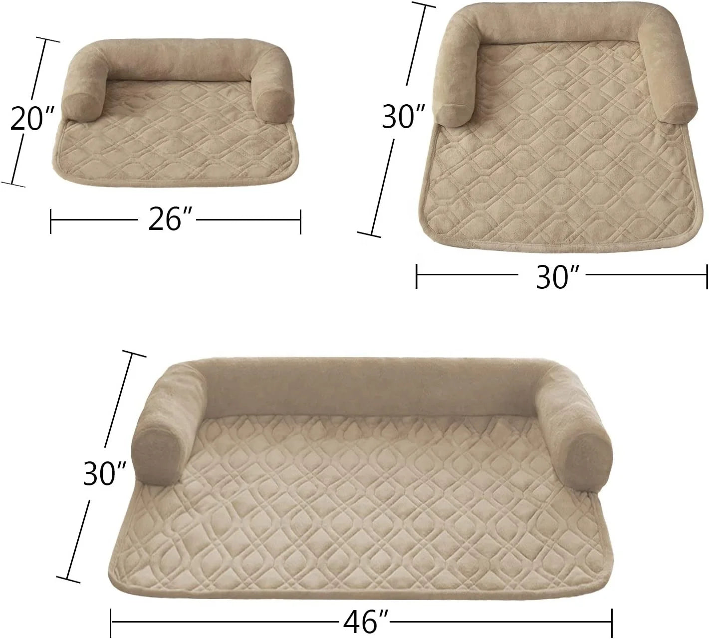 Pet Dog Bed Coral Foam Furniture Cover with Anti-Slip Back Breathable Removable & Washable Super Soft for Sofa