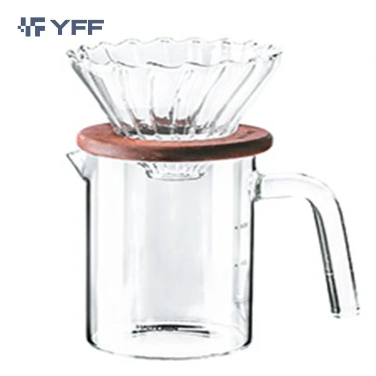 Drip Iimited Hot Coffee Dripper Style Server Kettle 400ml Coffee Pot/teapot Set Heat Resistant Glass