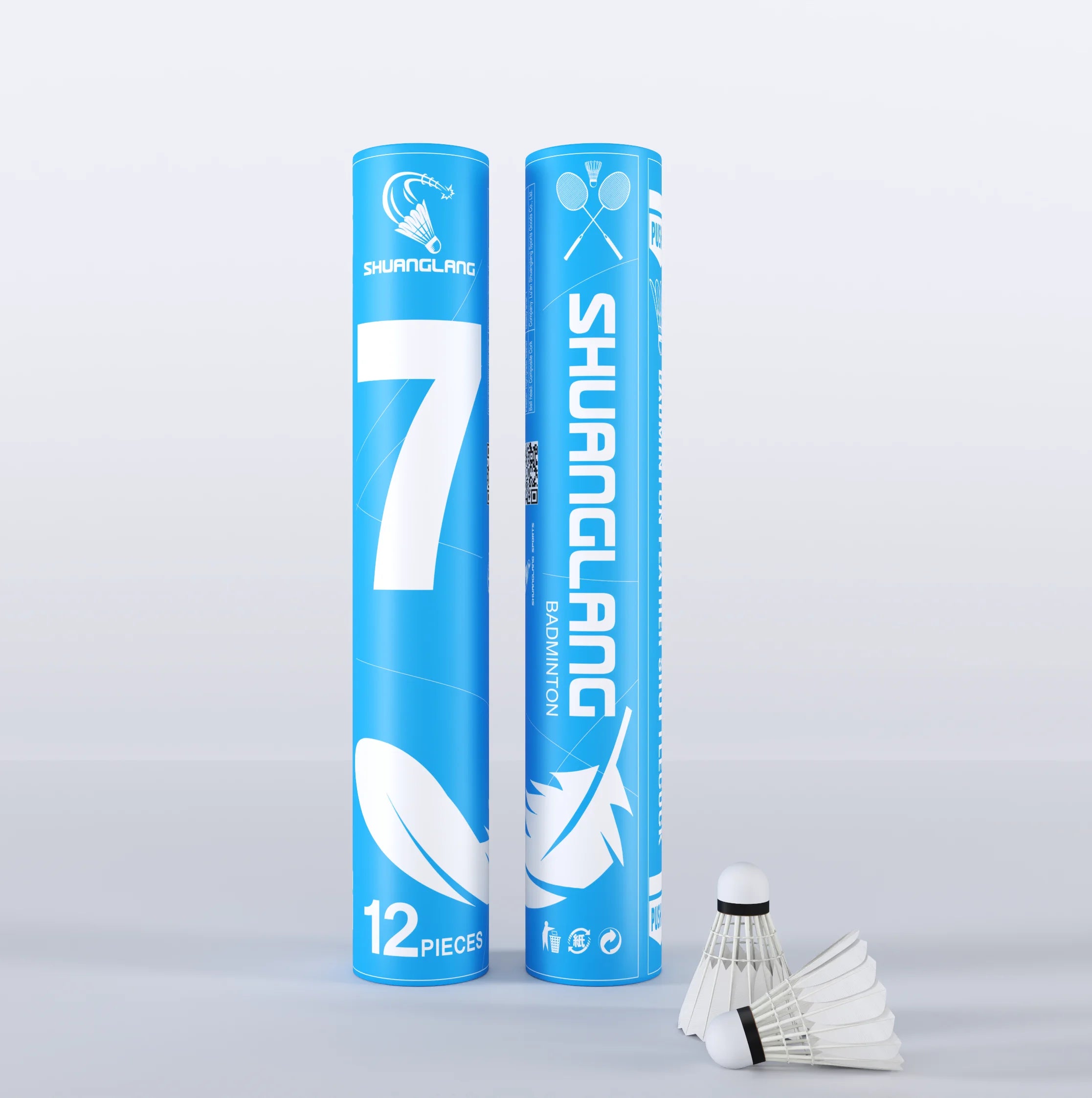 Shuanglang No. 7 Badminton Shuttlecock Goose Feather Shuttlecock Stable Flight Very Durable.