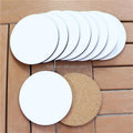 REACH& EN71& CARB Certified Eco-Friendly Sublimation MDF Cork Back Gloss White 95mm Round Coaster MDFSUB