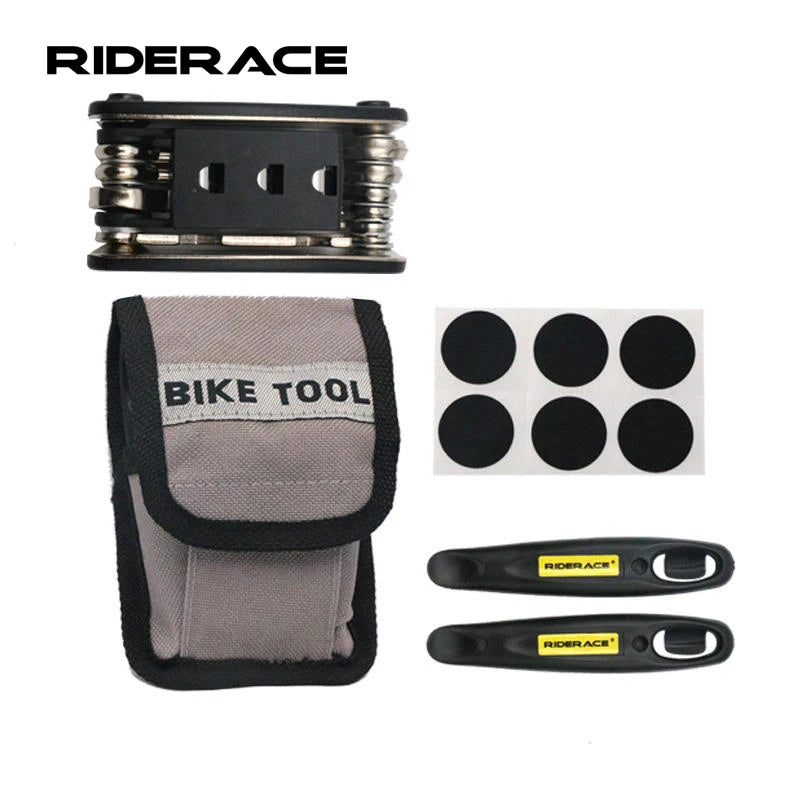 RIDERACE  Bicycle  Repair Tool Kit 16 in 1 Multifunction Mountain Bike Fix Tools With Portable Bag Road Cycling Repair Tool Set