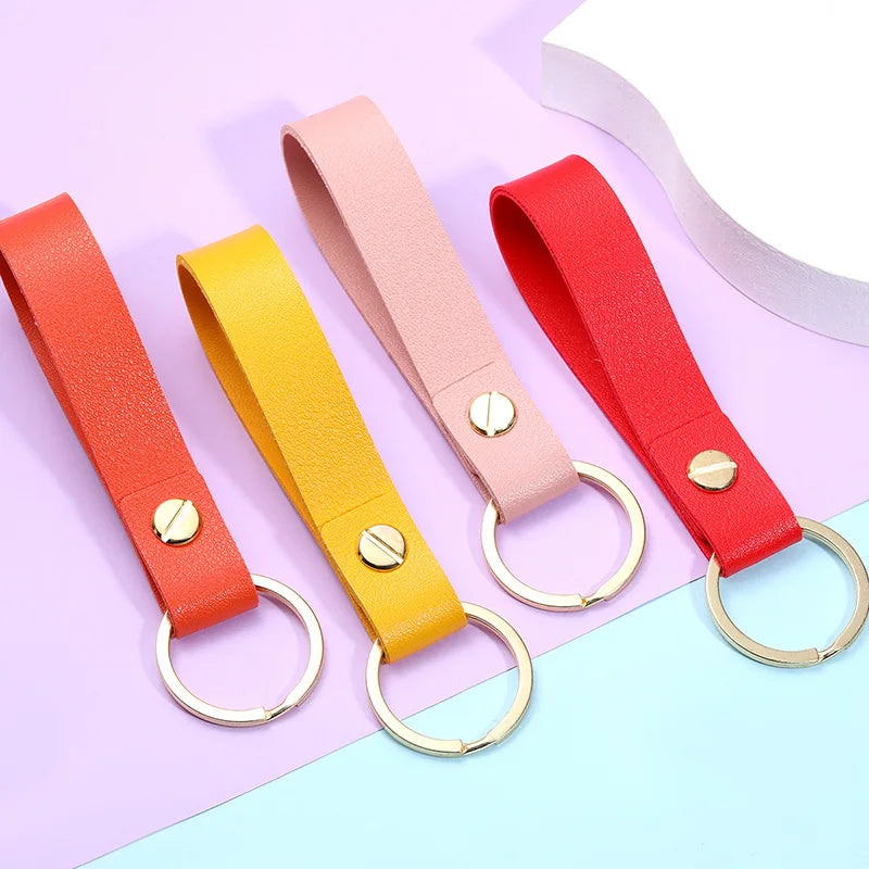 Promotion Gifts  Key Chain Case Pu Leather Waist Key Ring Pendant Organizers Mens Women's Car Keychains Key Tags Case Waist