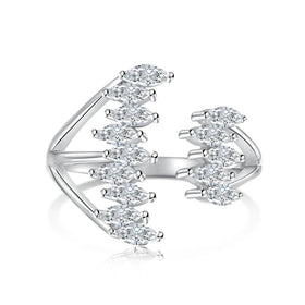 Dylam Manufacturer Light Luxury Fine Jewelry Marquise Cz Cubic Zirconia Rings Sterling Silver 925 Engagement Ring for Women