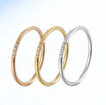 3pcs Crystal Cheap Ring Stainless Steel Jewelry 3 Colors Thin Circle
