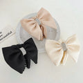 French Elegant Women Hair Accessories 11cm Bowknot Rhinestone Large Hair Claws For Lady Girls Graceful Hair Clip Accessory