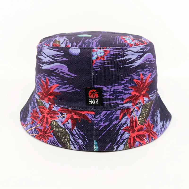 Custom Cotton All Over Print Sublimation Pattern Embroidery logo Double Sided Reversible Fiaherman Bucket Hat