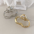 Summer Simple Luxury Gold Plated Hair Claw Clamp Middle Metal Geometric Hair Claw Clips for Woman Girls Daily Hair Accessories