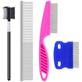 Stainless Steel Pets Grooming Comb Tear Stain Remover Dog Flea Lice Comb for Cats Dogs Removes Knots Crust Mucus Dense Toothed