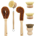 Pot Dish Brush Natural Detergent Bamboo SISAL Fiber for Kitchen Cleaning Brush Set