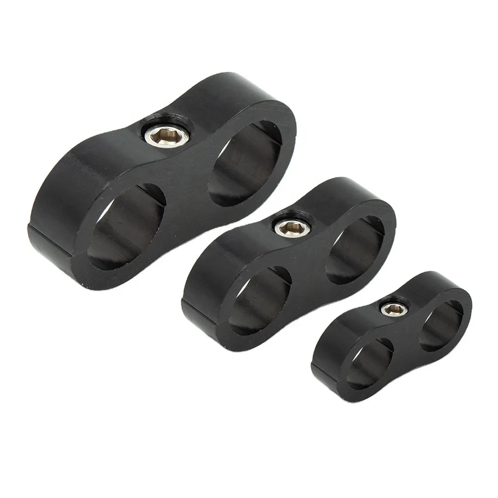 AN6 AN8 AN10 Braided Rubber Hose Line Clamp Kit Aluminum Anodized Line Separator Divider Black-Custom OEM Supported