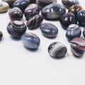 Wholesale Ying Lai Jewelry YL1720 Botswana Agate Black Onyx Natural Healing Crystal Tumble MOSAIC Palm Stone Crafts