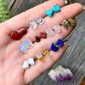 13Kinds Fancy Dainty Colorful Irregular Gravel Chip Stone Quartz Crystal Natural Stone Small Stud Earring for Women Girls
