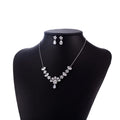 Wholesale Luxury Waterdrop White 3A Zircon Necklace and Earring Set Simple Design Vintage Style for Wedding and Party