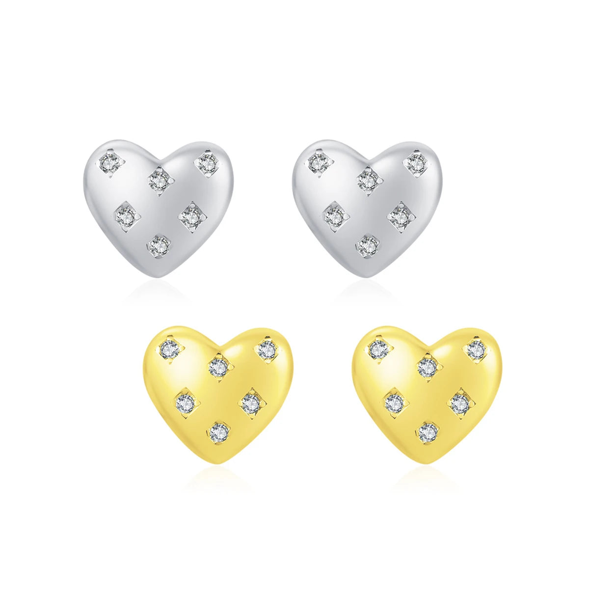 Hot Selling Heart-Shape Stud Earrings High Quality 925 Sterling Silver Stud Earring for Girls Birthday Gifts