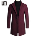 Liu Ming 2025 Trending Fashion Autumn Winter Men s Clothing Thick Long Windbreaker Stand Collar Trench Woolen Coat