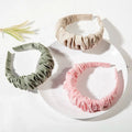 New Fashion Designer Solid Color Custom Hair Accessories Head Wrap Pure Color Wide Wrinkle Lady Headbands Famous Brands