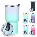Unique 30oz Gradient Colors Travel Tumbler Stainless Steel Double Wall Hot Selling Coffee Tumbler With Straw Lid