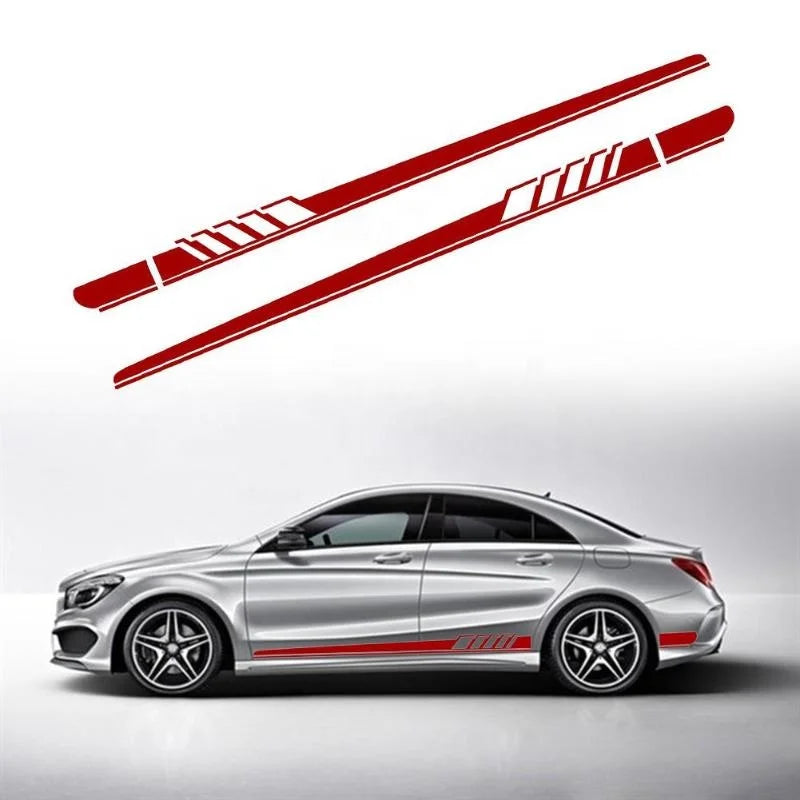 Factory Price 2pcs Pair Car Stickers 210x11.5cm Car Auto Side Body Vinyl Decals Long Stripe Film Waterproof Auto DIY Sticker