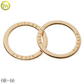 Waterproof Zinc Alloy Circle Shape Engraving Name O Rings Swimwear Accessory Gold logo Buckle Hardware