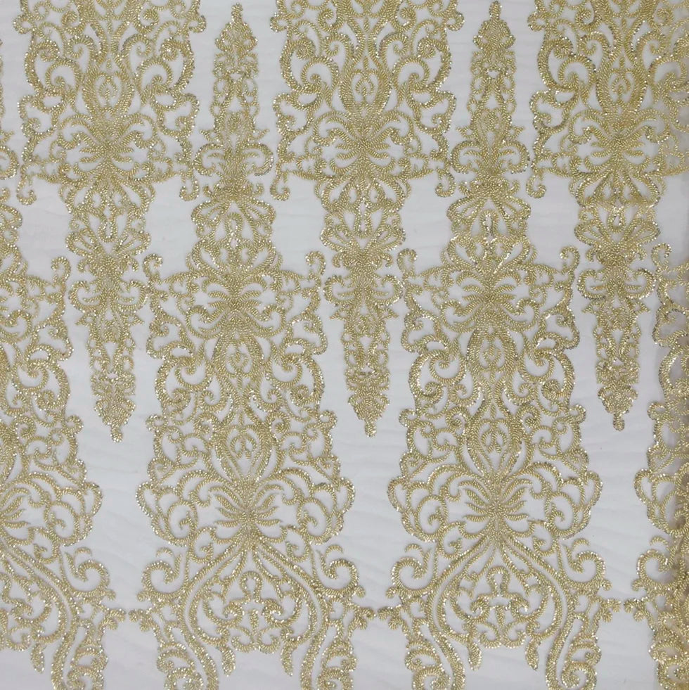 HY1756 High Quantity African 3d Beads Embroider Gold Bead Lace With Sequins French Lace Wedding Dress Fabric