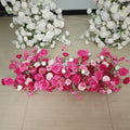 Silk Rose Artificial Flower Runner Floor Floral Arrangement Carpet for Wedding Table Wedding Centerpieces Table Decorations