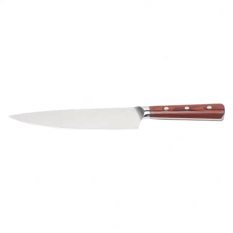 8 Inch Premium Cooking Knife 5cr15 Stainless Steel High-Polish Finish Ambidextrous Ergonomic Pakka Wood Handle Kitchen Chef