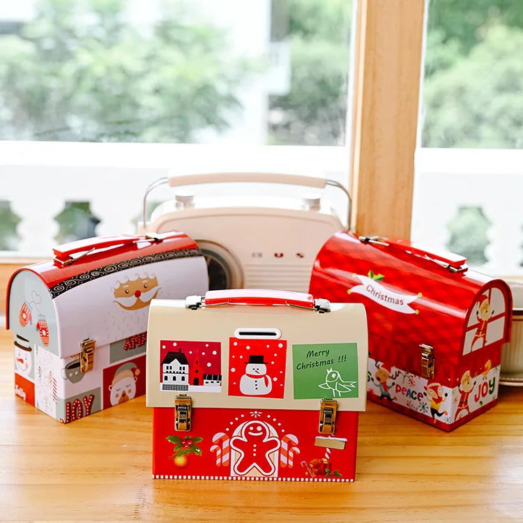 Factory Price Candy Box Christmas Gift Mailbox Xmas Ornaments Kids Gifts Craft Iron Storage Organizer Tin Box