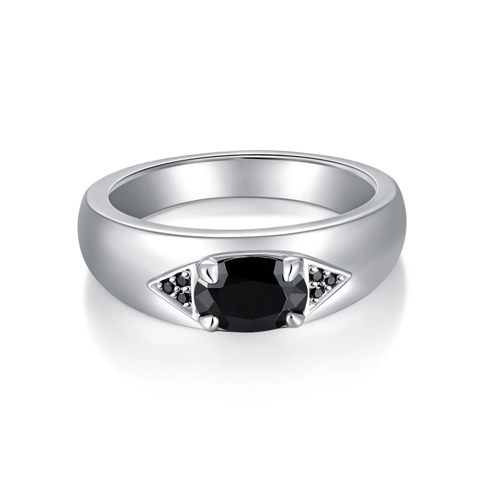 GRA Certified Moissanite Man Ring Oval 5x7mm White Gold Engagement Multicolor Moissanite Ring