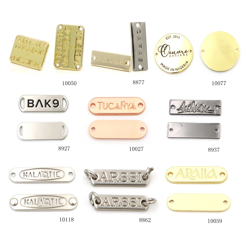 Custom Gold Small Metal Logo 20mm Tag Size for Bag and Clothing Personalized Brand Label
