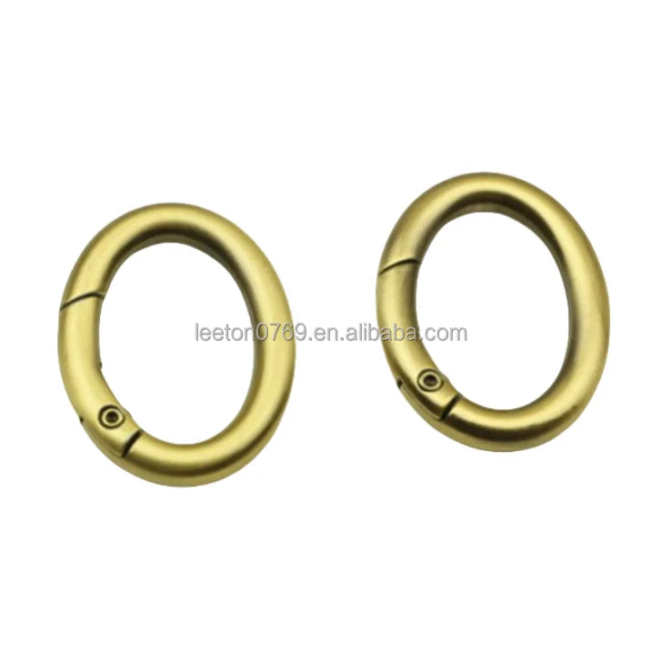 Stock Supply 32mm 1.25inch 4 Colors Metal Oval Bag Carabiner Keychain
