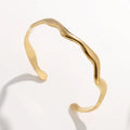 HOVANCI 18K PVD Gold Plated Silver Everyday Wearing Basic Style High Polished Smooth Surface Bangle for Women